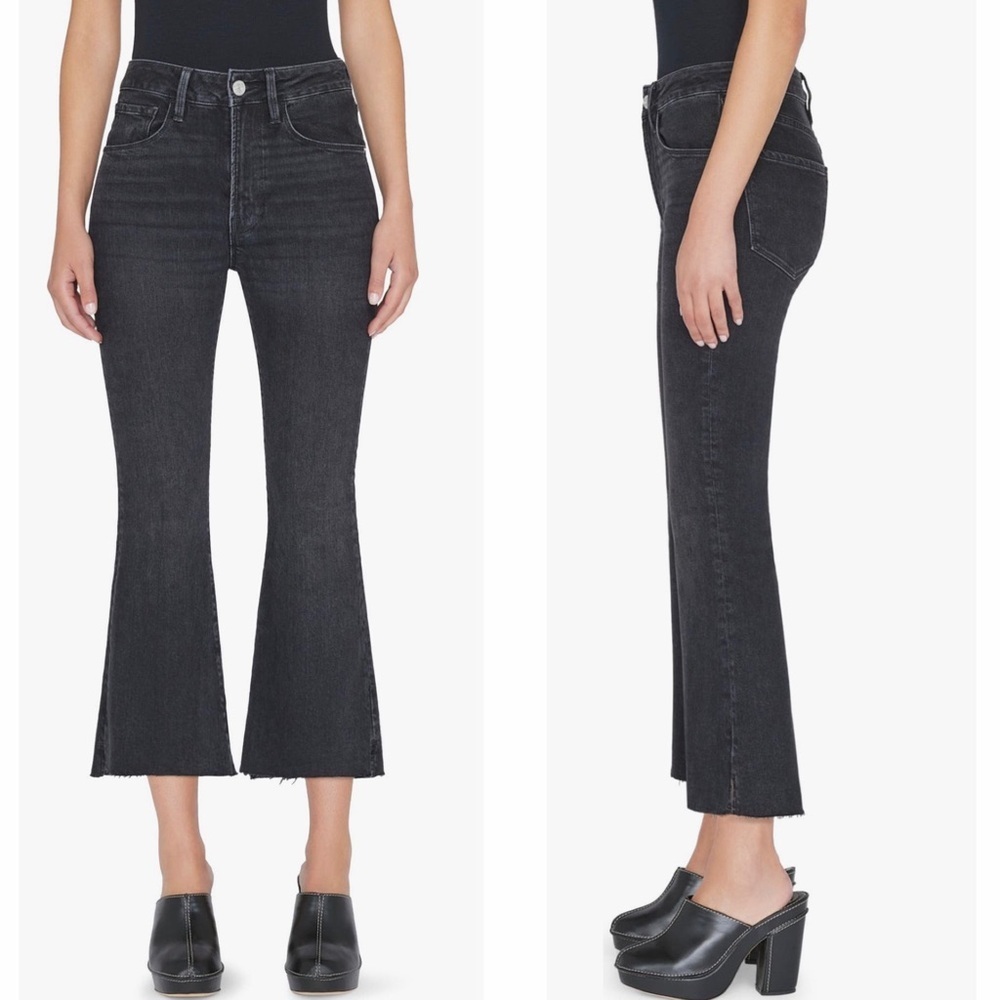 Frame Denim Le Crop High Rise Cropped Raw Edge Flared Women’s Jeans Size 26 NEW - Picture 4 of 14